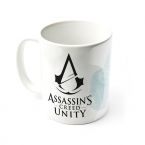 Biały kubek porcelanowy z czarnym logo Assassin'S Creed Unity