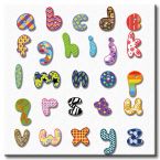 Kolorowy alfabet na obrazie do dziecięcego pokoju