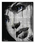 Kobieta z błękitnymi oczami na obrazie na płótnie autorstwa Loui Jover