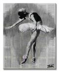 Obraz na płótnie z baletnicą na gazetach w stylu Loui Jover