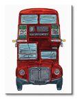 Obraz 60x80 przedstawia angielski czerwony autobus na białym tle