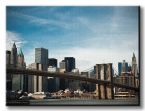 obraz na płótnie z Brooklyn Bridge i drapaczami chmur Nowego Jorku w tle