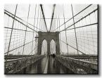 czarno-biały obraz na płótnie z Brooklyn Bridge