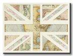 Canvas do salonu przedstawiający mapę na tle flagi Wielkiej Brytanii