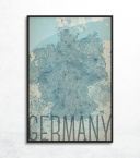 mapa niemiec w stylu vintage oprawiona w czarną ramę 61x91,5 cm