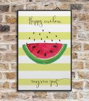 Happy melon sad melon - plakat w czarnej ramce o wymiarach 61x91,5 cm