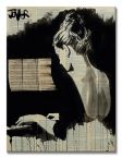 kobieta grajaca na pianinie, Obraz na płótnie, Loui Jover