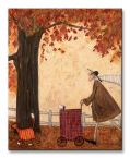 Obraz na płótnie przedstawiający malowany jesienny krajobraz