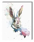 Obraz na płótnie przedstawiający namalowanego akwarelą królika