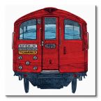 Obraz na płótnie przedstawia angielski czerwony wagon