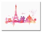 Obraz na płótnie artystycznie przedstawiający sylwetkę budynków Paryża