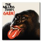 Obraz 60x60 przedstawia goryla z z słynnymi ustami the Rolling Stones