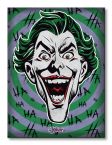 obrazek 30x40 przedstawia grafikę Jokera na fioletowo-zielonym tle