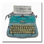 Obraz na płótnie przedstawiający malowaną, niebieską maszynę do pisania