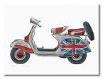 Obrazek 40x30 przedstawia skuter wymalowany w flagę Wielkiej Brytanii
