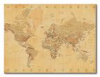Obraz 80x60 przedstawia mapę świata w stylu vintage