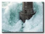 Obraz autorstwa Jeana Guicharda przedstawiający latarnię morską podczas sztormu
