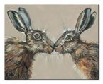 Obraz naścienny przedstawiający całujące się króliki