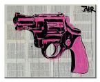 Obraz naścienny przedstawiający różowy pistolet