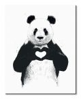 Obraz naścienny przedstawiający pandę układającą z palców serce