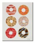 Obaz naścienny przedstawia kolorowe donuty z posypką