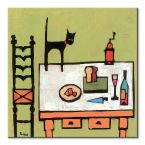 Obraz na płótnie przedstawiający kota stojącego na stole