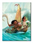 Obraz na płótnie przedstawiający bohaterów bajki Vaiana Skarb Oceanu płynących łódką