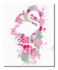 Canvas Splatter Silhouette Flamingo o rozmiarze 40x50