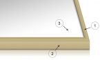 Profil złotej ramki aluminiowej z frontem wykonanym z pleksy
