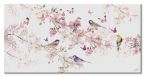 Canvas z kwiatuszkami i ptaszkami na gałązkach