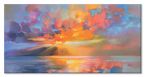 Canvas przedstawiający zachód słońca nad jeziorem