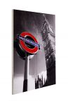 Obraz na drewnie przedstawiający Big Ben i znak London Underground