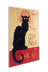 Obraz na drewnie z czarnym kotem Chat Noir