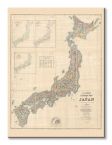 Zdjęcie przedstawiające obraz na płótnie z mapą Japonii 1879
