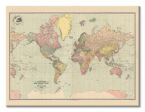 Mapa Świata 1920 w stylu vintage do powieszenia na ścianie