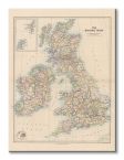 Canvas z Mapą Wielkiej Brytanii z 1884 roku