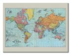 Obraz na płótnie z kolorową Mapą Świata