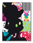 Canvas z czarną Myszką Miki na kolorowym tle