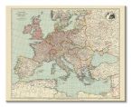 Mapa Europy z 1928 roku na płótnie 50x40 cm
