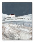 Canvas z zimowym krajobrazem na wsi