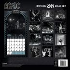 Tylna strona kalendarza acdc z 12 zdjęciami członków zespołu