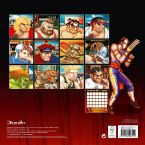Tylna strona kalendarza Street Fighter z 12 zdjęciami postaci