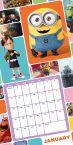 Karta kalendarza styczeń 2019 rok z Minionkami