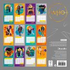 Tylna okładka kalendarza z Doctor Who na 2019 rok z 12 zdjęciami