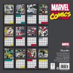 Tył okładki kalendarza Marvel'a z 12 grafikami superbohaterów