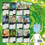 Tył terminarza z Rick and Morty, 12 grafik z serialu. Kalendarz na 2019 rok.