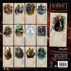 Tył terminarza z Hobbita przedstawiający 12 grafik z bohaterami filmu