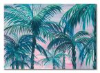 Canvas przedstawiający palmy na tle różowego nieba