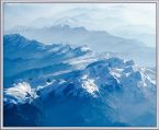 Plakat z krajobrazem górskim Snowy Mountains
