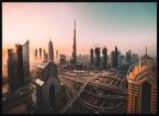 Poster Dubai Sunrise w czarnej ramie 50x70 cm